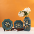 The Glasgow Plaid Decorative Ceramic Vase Set of 3 - Blue